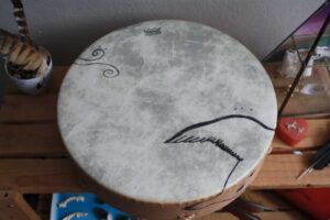 Shamanic drum used in traditional shamanism practices for healing and spiritual connection