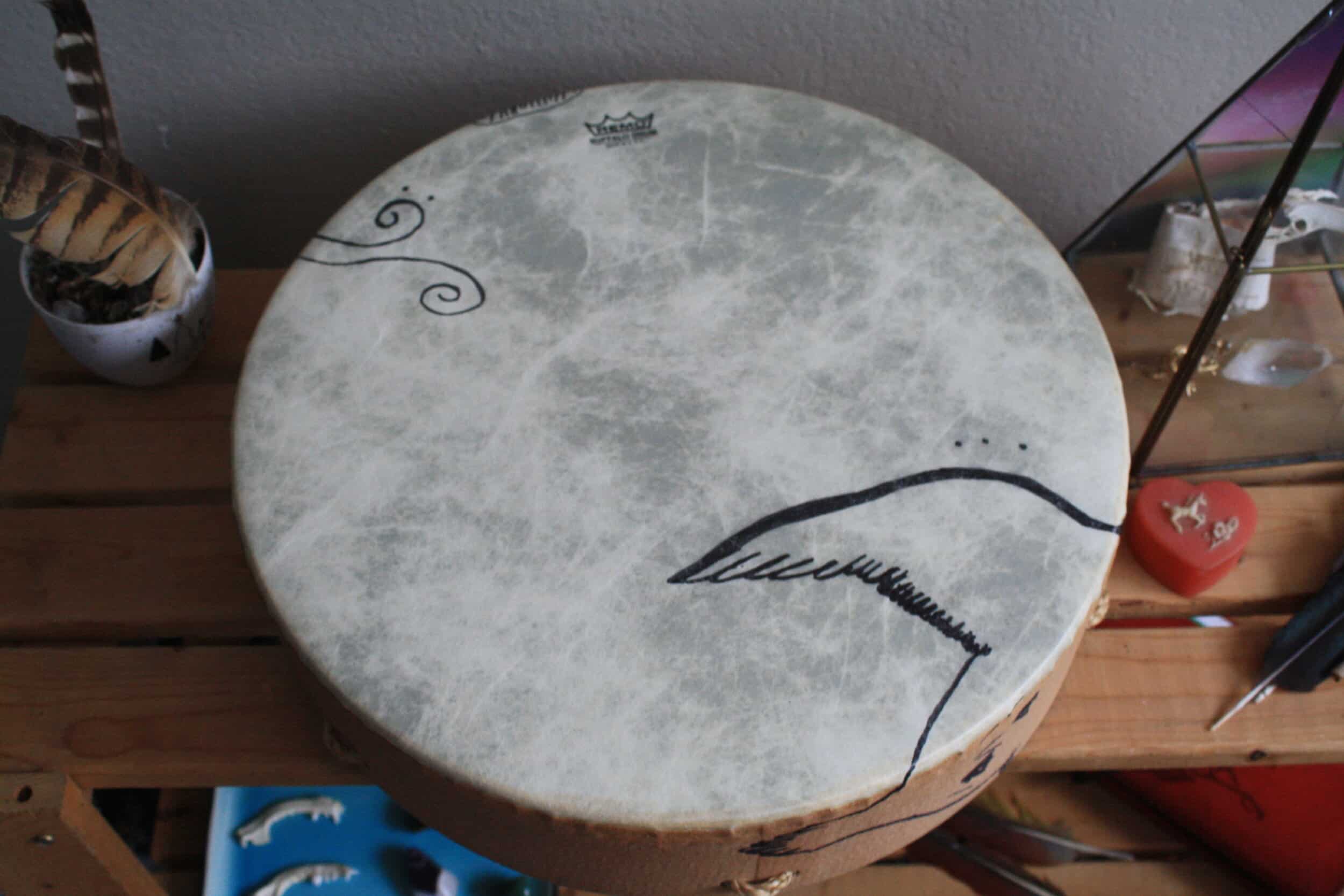 Shamanic drum used in traditional shamanism practices for healing and spiritual connection