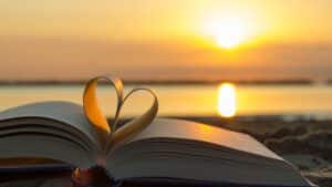 book representing love on the shore