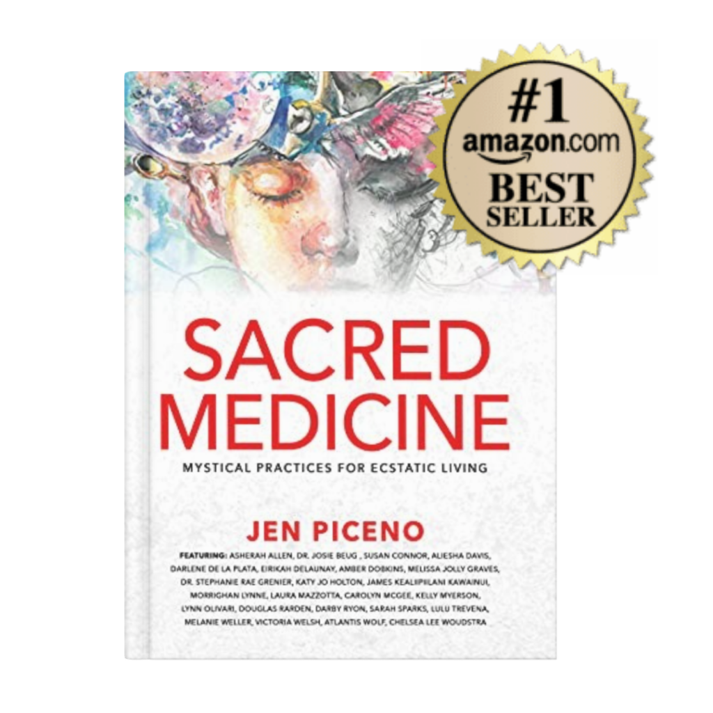 Sacred Medicine: Mystical Practices for Ecstatic Living book by Jen Piceno featuring SpiritBird Holton as a contributing author.