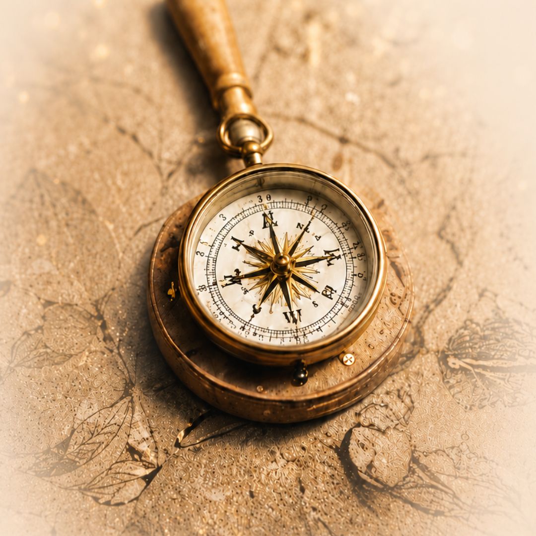 Vintage compass symbolizing spiritual direction, intuition, self-discovery, and finding your authentic path.